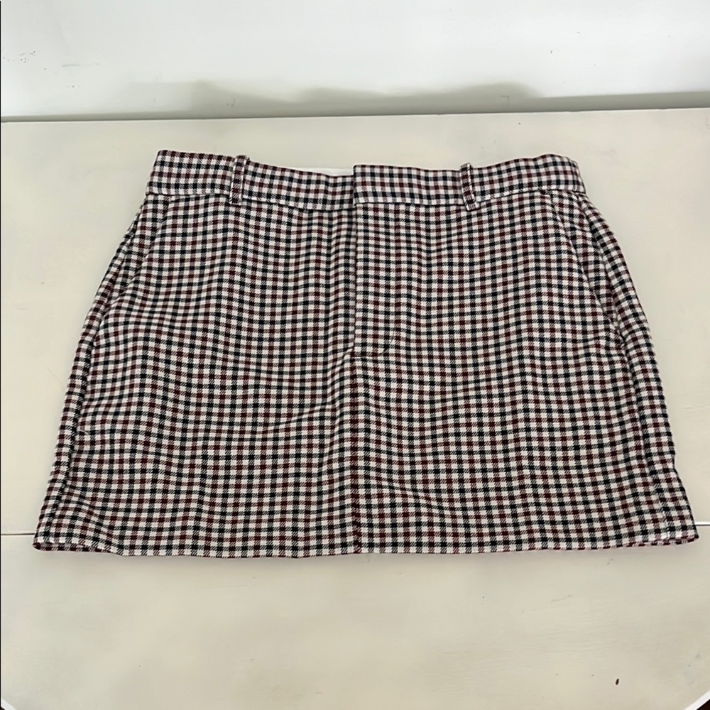 Madewell Checkered Pencil Skirt - 6 - Red and Blue - NWT